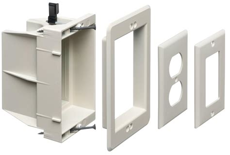 recess electrical box|1 gang recessed outlet box.